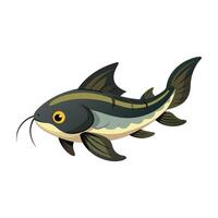 Cat fish isolated flat vector illustration on white background.