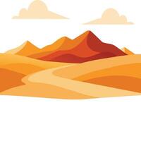 Desert minimal flat vector illustration on white background.