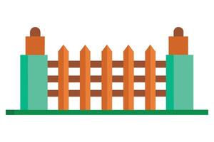 Wall with Fence flat vector illustration on white background