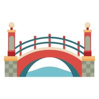 Bridge flat vector illustration on white background