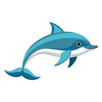 Dolphin fish isolated flat vector illustration on white background