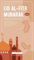 Ramadhan Flat Design for Banner and Social Media. Happy Eid Mubarak Poster or Flyer Illustration vector