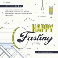 Ramadan Kareem Islamic Post Square. Ramadhan Flat Design for Banner and Social Media. happy fasting banner vector