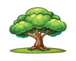 Banyan tree isolated flat vector illustration