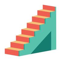 Staircase 3d shape vector illustration on white background