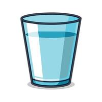 Water glass flat vector illustration on white background