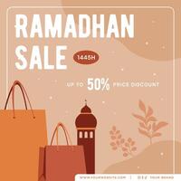 Ramadhan Flat Design for Banner and Social Media. Happy Eid Mubarak Social Media Story Reels Illustration vector