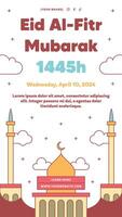 Flat Ramadan or Ramadhan A4 Poster or Flyer Design Collection with Arabic Style vector