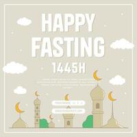 Ramadhan or Ramadan Social Media Post Square Collection with Islamic Design Greetings and Card vector