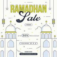 Ramadan Kareem Islamic Post Square. Ramadhan Flat Design for Banner and Social Media vector