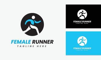 AI generated Woman athletic logo vector icon design