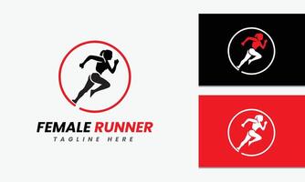 AI generated Woman athletic logo vector icon design