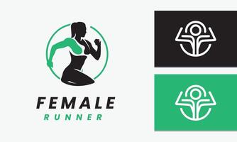 AI generated Woman athletic logo vector icon design