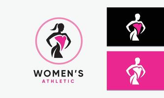 AI generated Woman athletic logo vector icon design