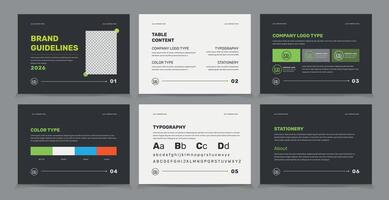 Brand Guidelines identity Template, Simple style and modern Brand Guidelines, Brand identity Template. vector