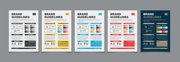 A4 Brand Guidelines Poster Layout Set, Simple style and modern Brand Guidelines, Brand identity Template vector