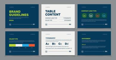 Brand Guidelines identity Template, Simple style and modern Brand Guidelines, Brand identity Template. vector