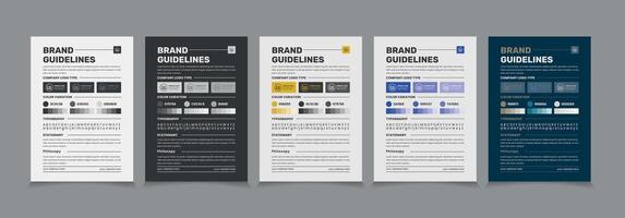 A4 Brand Guidelines Poster Layout Set, Simple style and modern Brand Guidelines, Brand identity Template vector