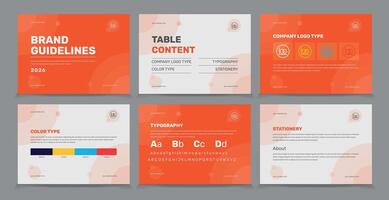 Brand Guidelines identity Template, Simple style and modern Brand Guidelines, Brand identity Template. vector