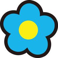 a blue flower with yellow center vector