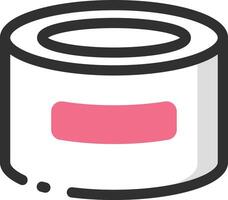 a can of paint with pink stripes on it vector