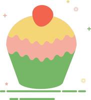 a cupcake with a red cherry on top vector