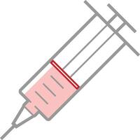 a syringe with a red line on it vector