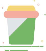 a colorful cup with a lid and a lid vector