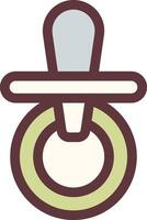 a pacifier with a green and brown circle vector
