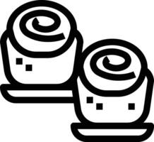 two rolls of dough on a plate vector