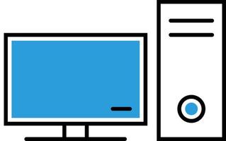 computer icon with a monitor and a computer vector