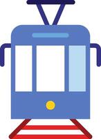 a blue train with a red stripe on the side vector