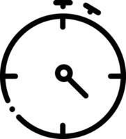 un negro y blanco reloj icono en un blanco antecedentes vector