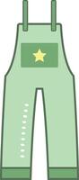 a green overall with a star on the back vector