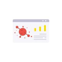 a computer screen with a red dot on it vector