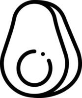 an avocado is shown in a line drawing vector