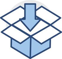 dropbox icon with arrow pointing down vector