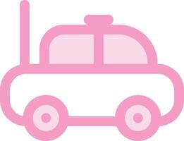 a pink car with a pink roof on a white background vector