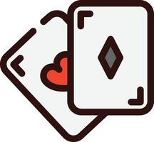 dos jugando tarjetas con corazones en ellos vector