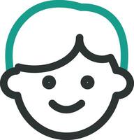 a boy's face with a smile on it vector