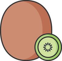 a kiwi fruit and an egg on a white background vector