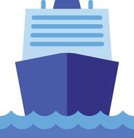 a ship in the ocean with a blue background vector