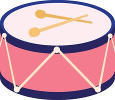 a drum with two sticks on it vector