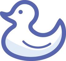 a white duck with blue wings on a white background vector