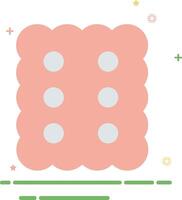 a pink square with four dots on it vector