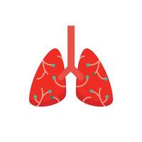 lungs with green dots on them, isolated on a white background vector