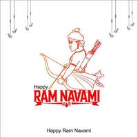 Rama with message inhindi meaning Shri Ram Navami background vector