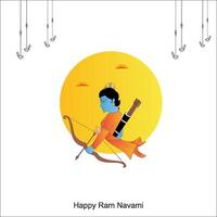 Rama with message inhindi meaning Shri Ram Navami background vector