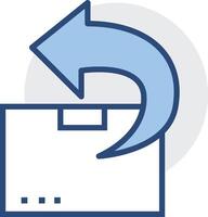 a blue folder with an arrow pointing to it vector