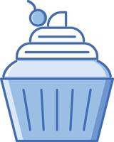 a cupcake with a cherry on top vector